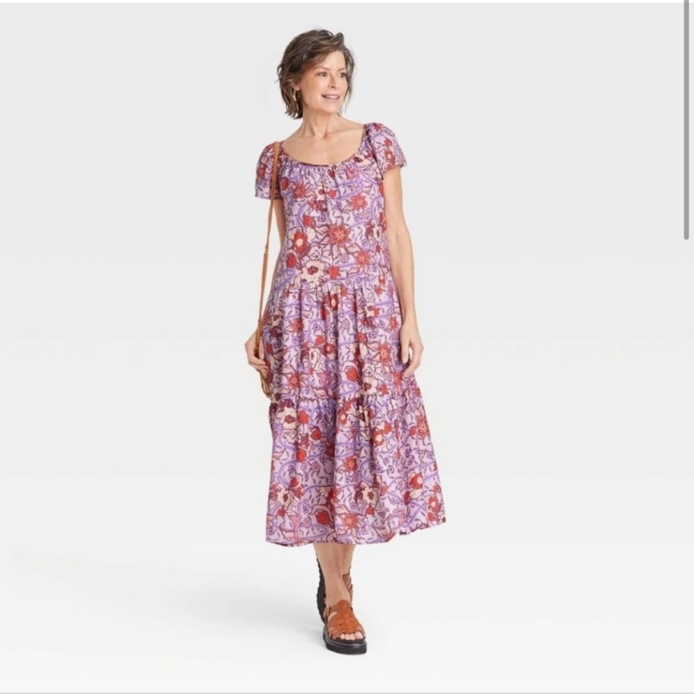 NWT Knox Rose Floral Vintage Style Midi Dress Medium